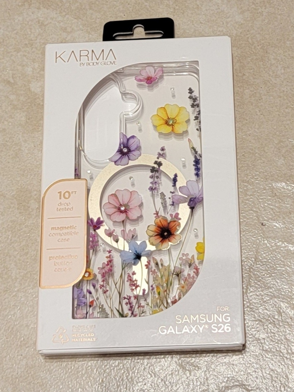 Karma Body Glove Clear Case for Samsung Galaxy S26 - Fairy Flowers